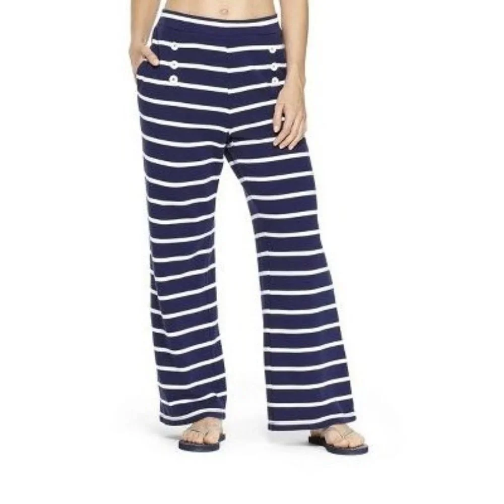 NWT Vineyard Vines For Target Womens Blue Sailor Nautical Striped Pants XL NEW - Picture 4 of 13